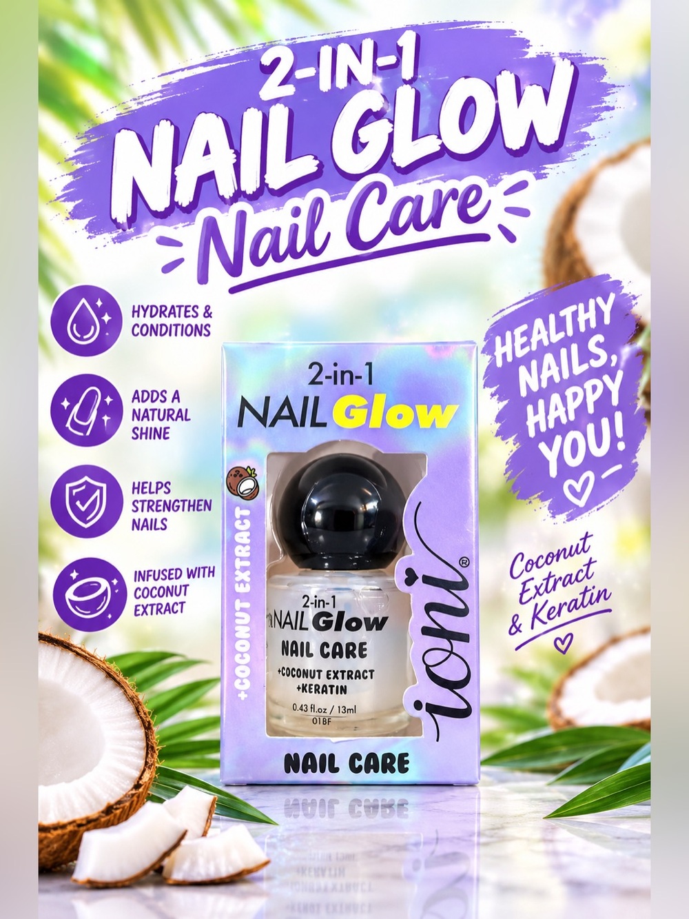 ✨2-in-1 Nail Glow Nail Care Coconut Extract ✨